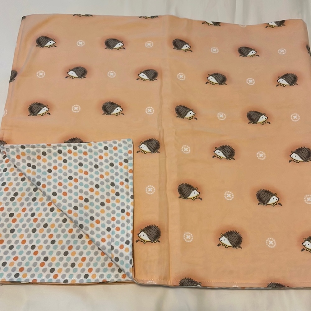 Hedgehogs baby flannel receiving blanket